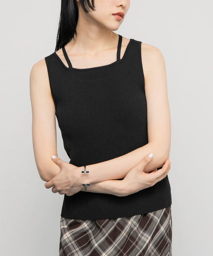 背部交叉針織背心