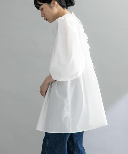 後背蝴蝶結長款上衣