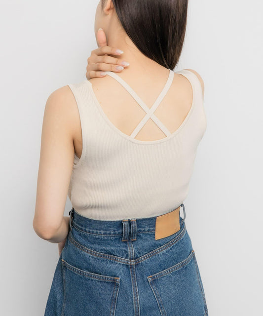背部交叉針織背心