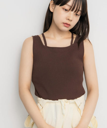 背部交叉針織背心