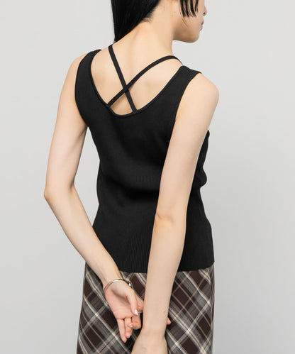 背部交叉針織背心