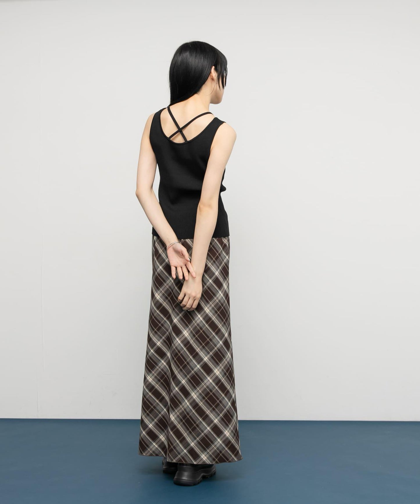 背部交叉針織背心