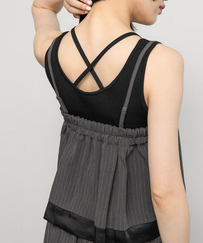 背部交叉針織背心