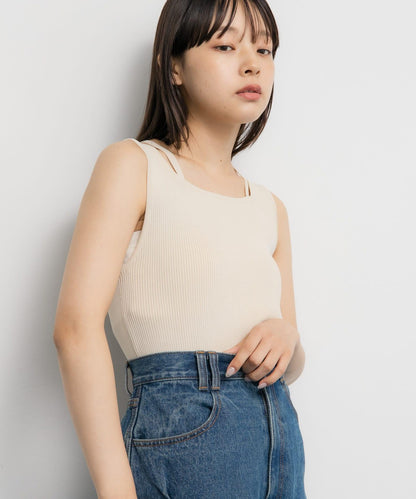 背部交叉針織背心