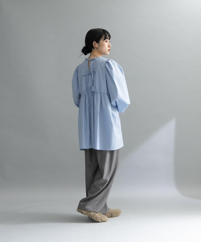 後背蝴蝶結長款上衣