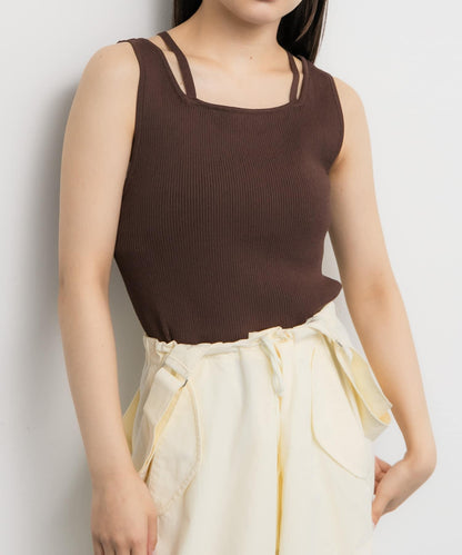 背部交叉針織背心