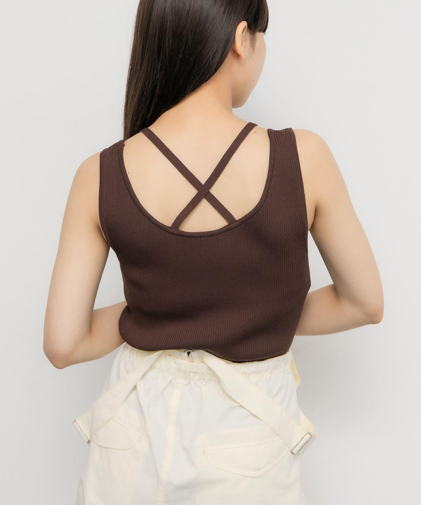 背部交叉針織背心