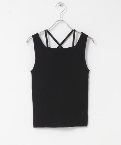 背部交叉針織背心