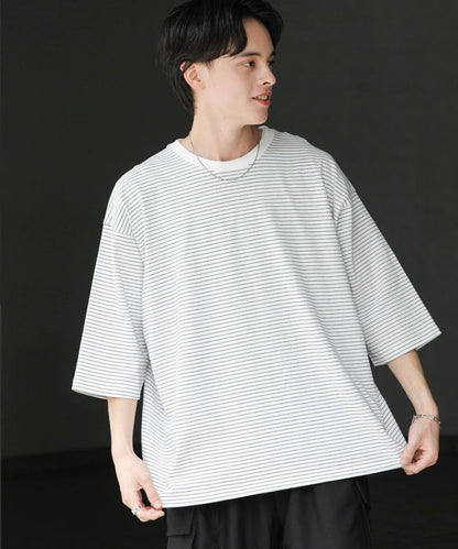 中性款超寬鬆拼色T恤