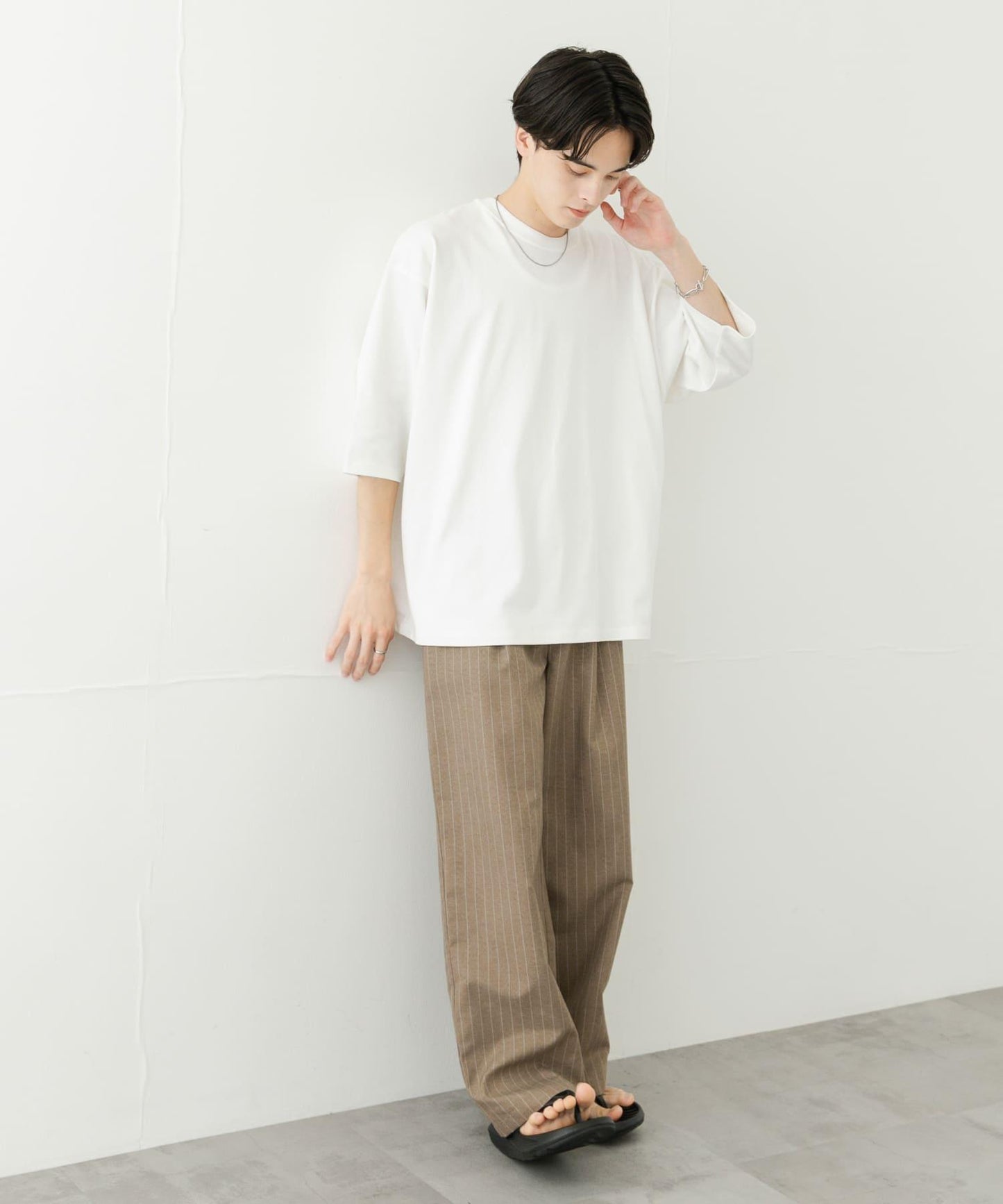 中性款超寬鬆拼色T恤