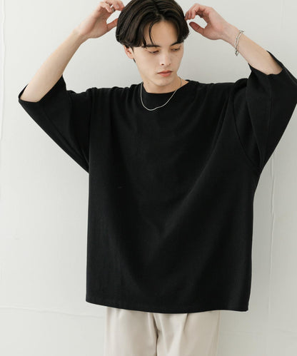 中性款超寬鬆拼色T恤