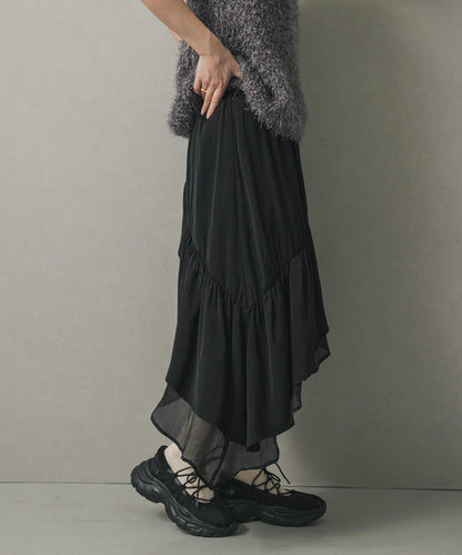 荷葉邊中長半身裙