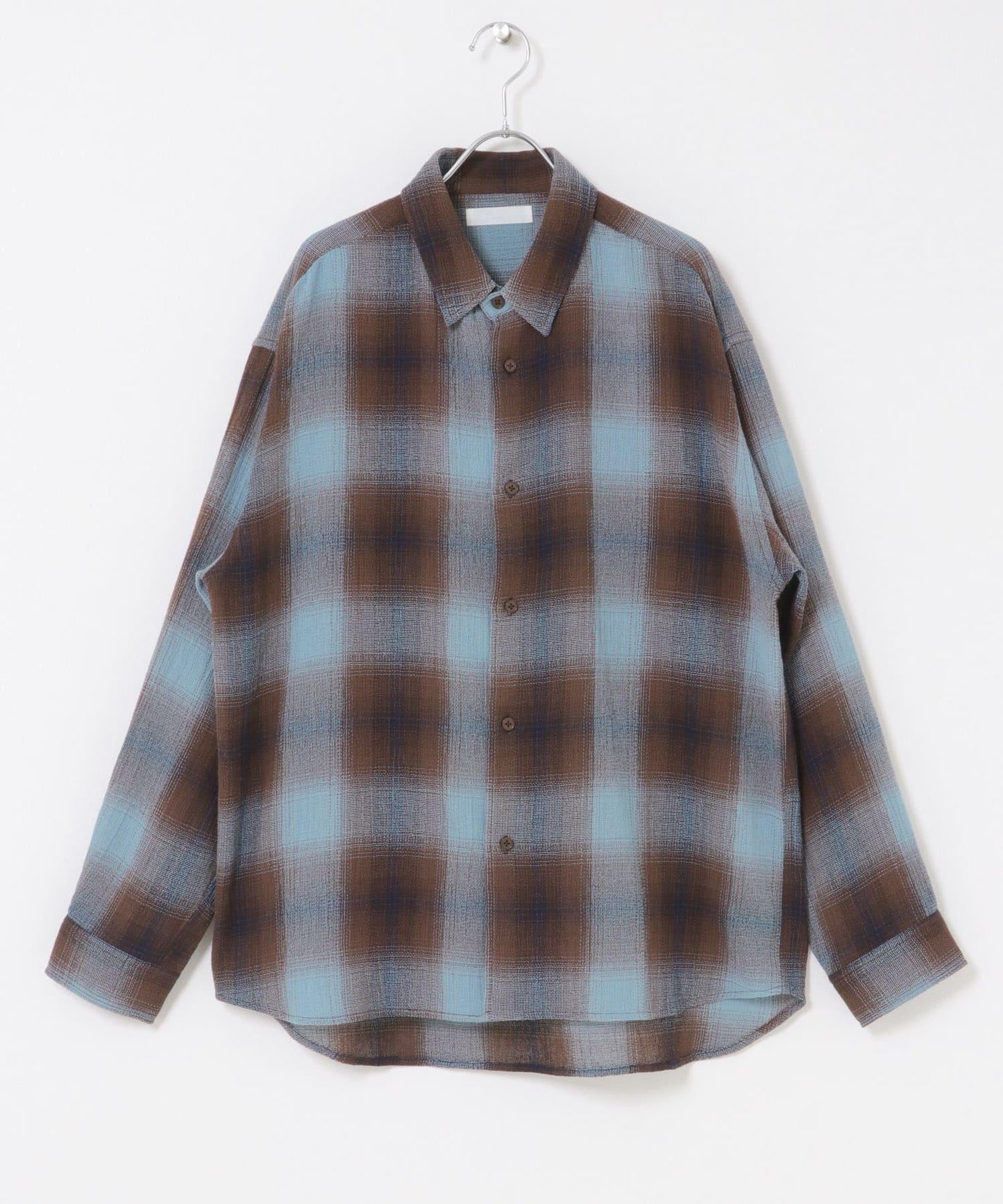 漸變格紋常規領襯衫