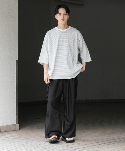 中性款超寬鬆拼色T恤