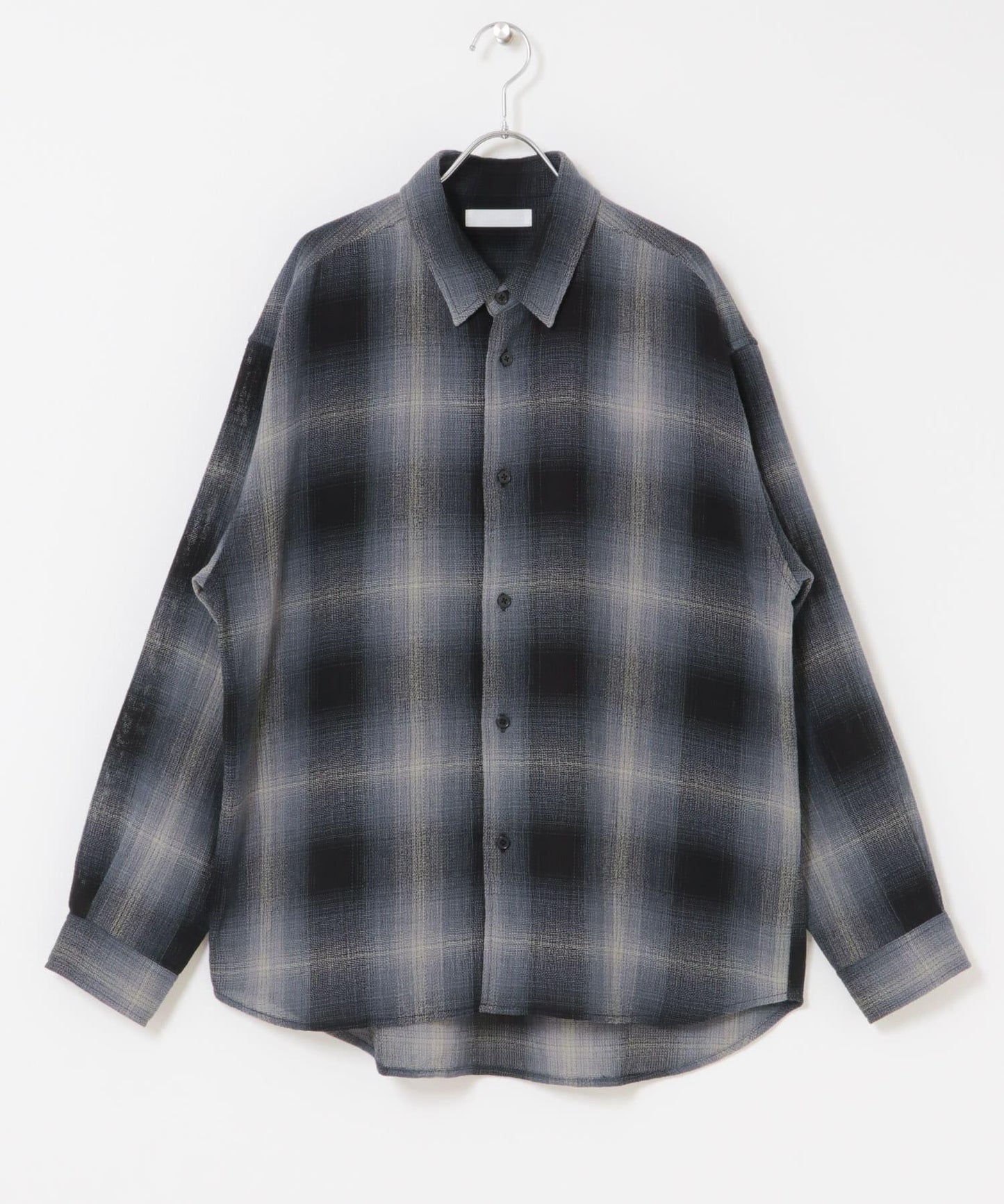 漸變格紋常規領襯衫