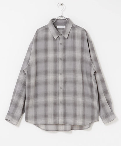 漸變格紋常規領襯衫