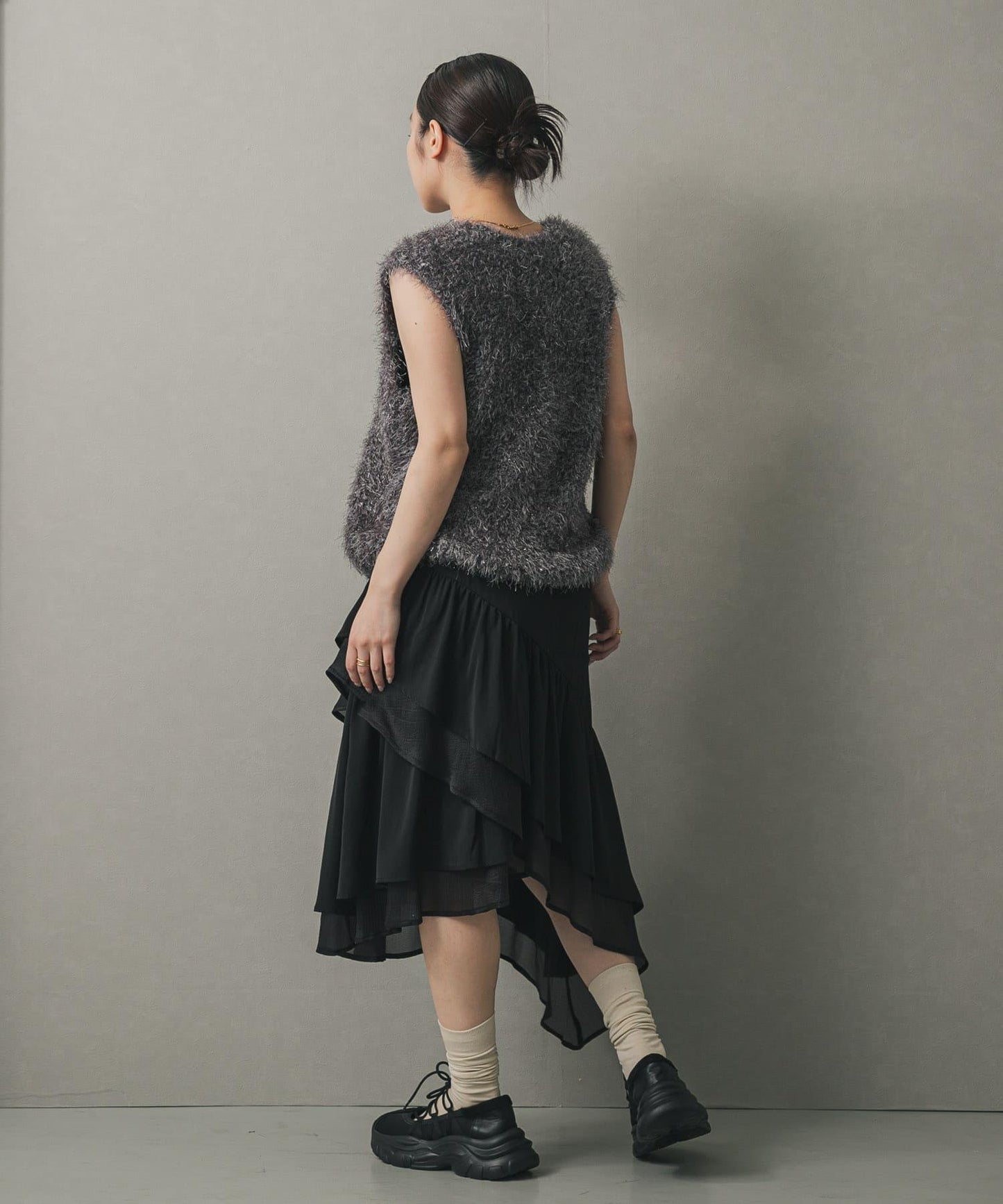 荷葉邊中長半身裙