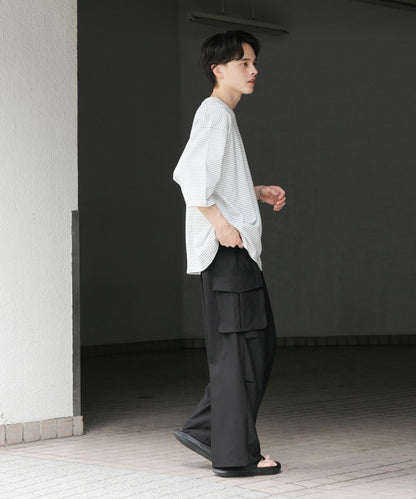 中性款超寬鬆拼色T恤