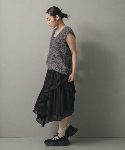 荷葉邊中長半身裙