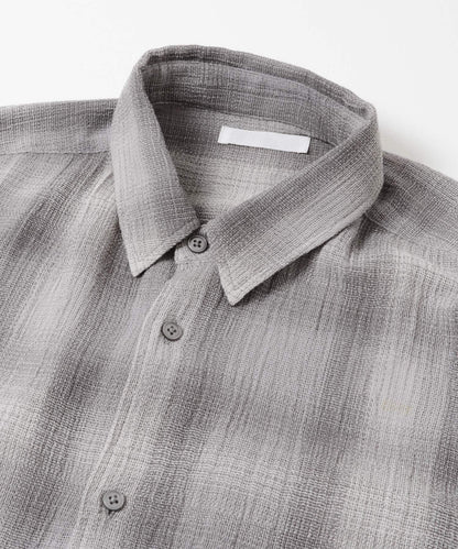 漸變格紋常規領襯衫