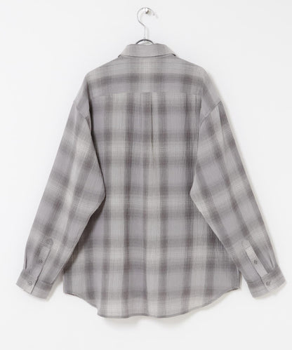 漸變格紋常規領襯衫