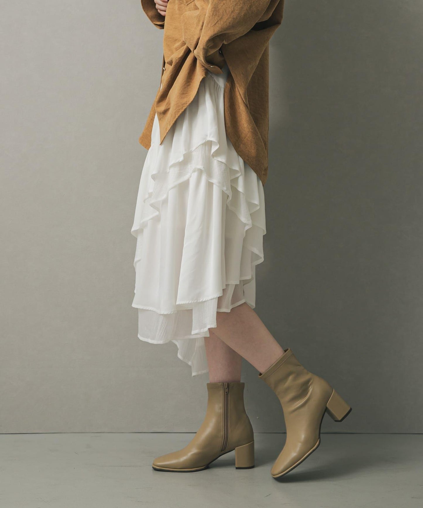 荷葉邊中長半身裙