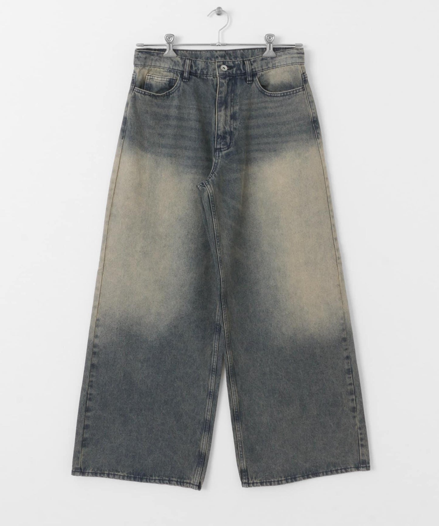 復古風牛仔寬腿褲