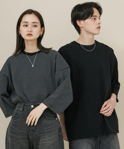 中性款超寬鬆拼色T恤