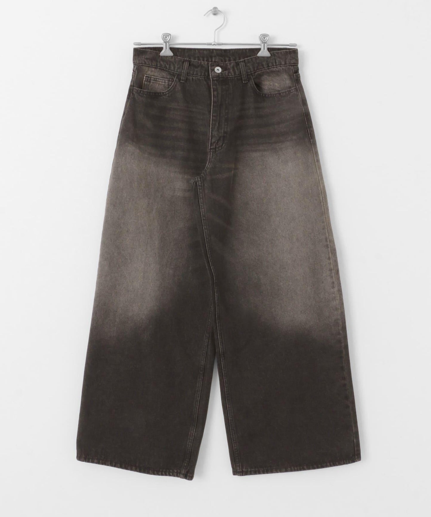 復古風牛仔寬腿褲