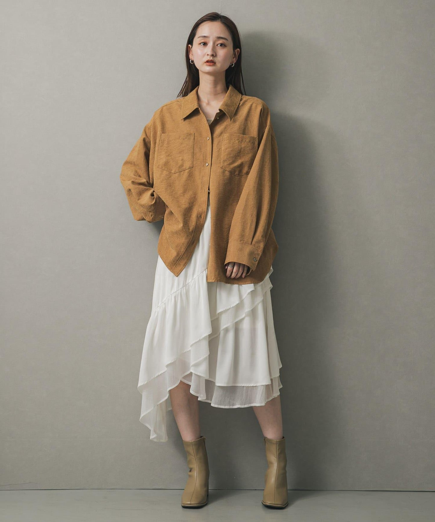 荷葉邊中長半身裙