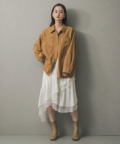 荷葉邊中長半身裙