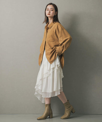 荷葉邊中長半身裙