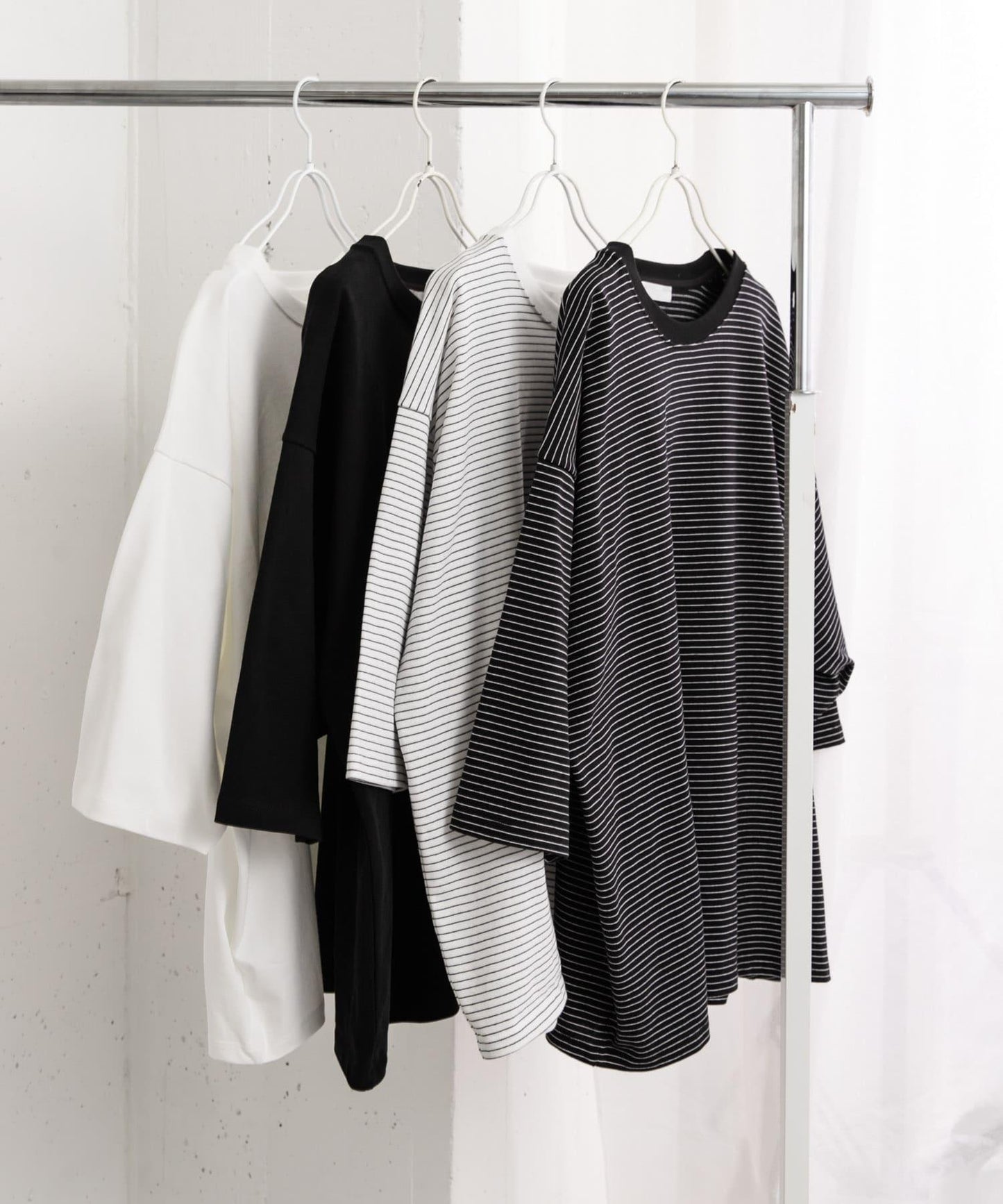 中性款超寬鬆拼色T恤