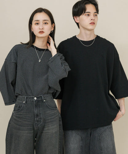 中性款超寬鬆拼色T恤