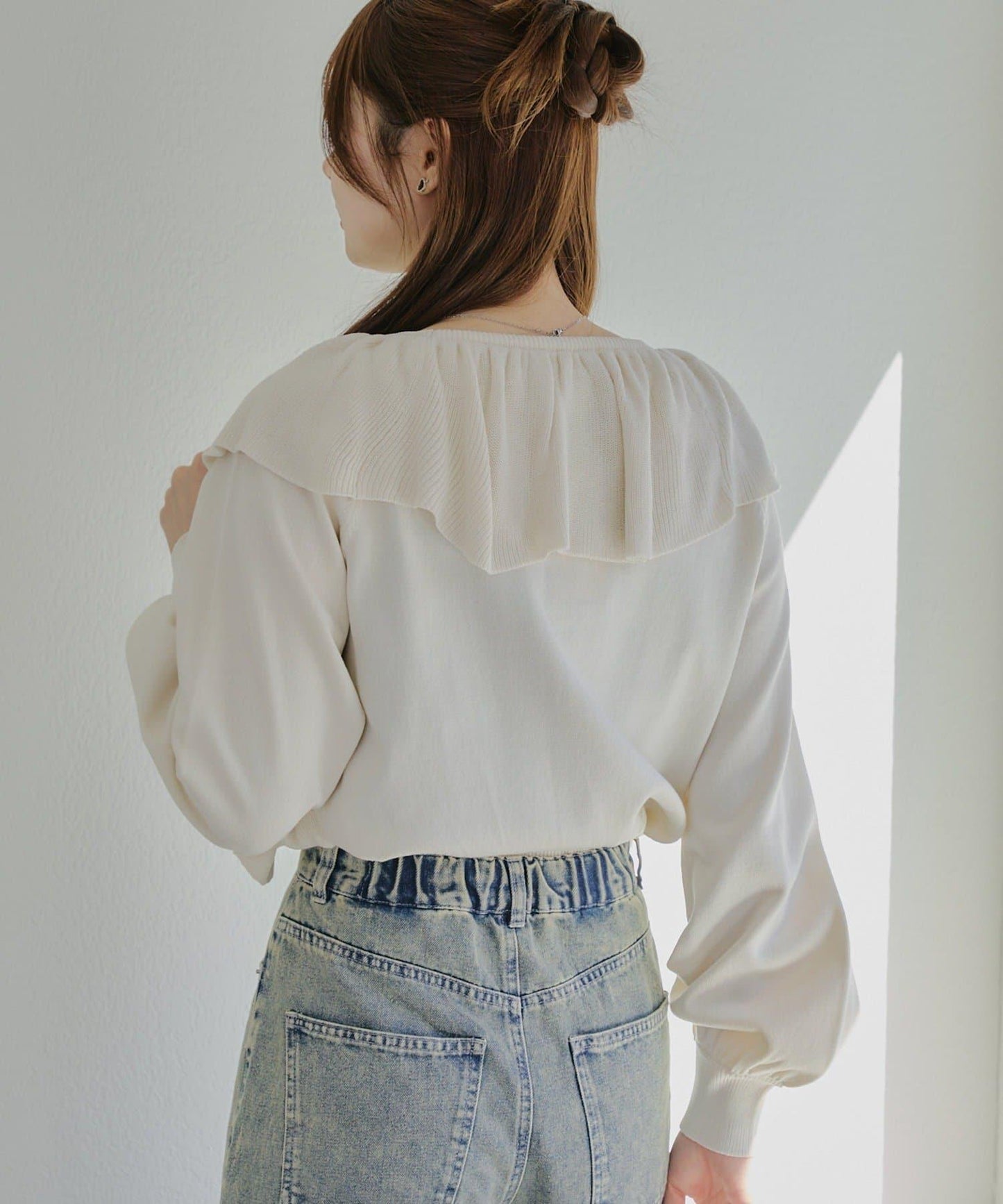 【RMAF】交叉荷葉邊針織衫