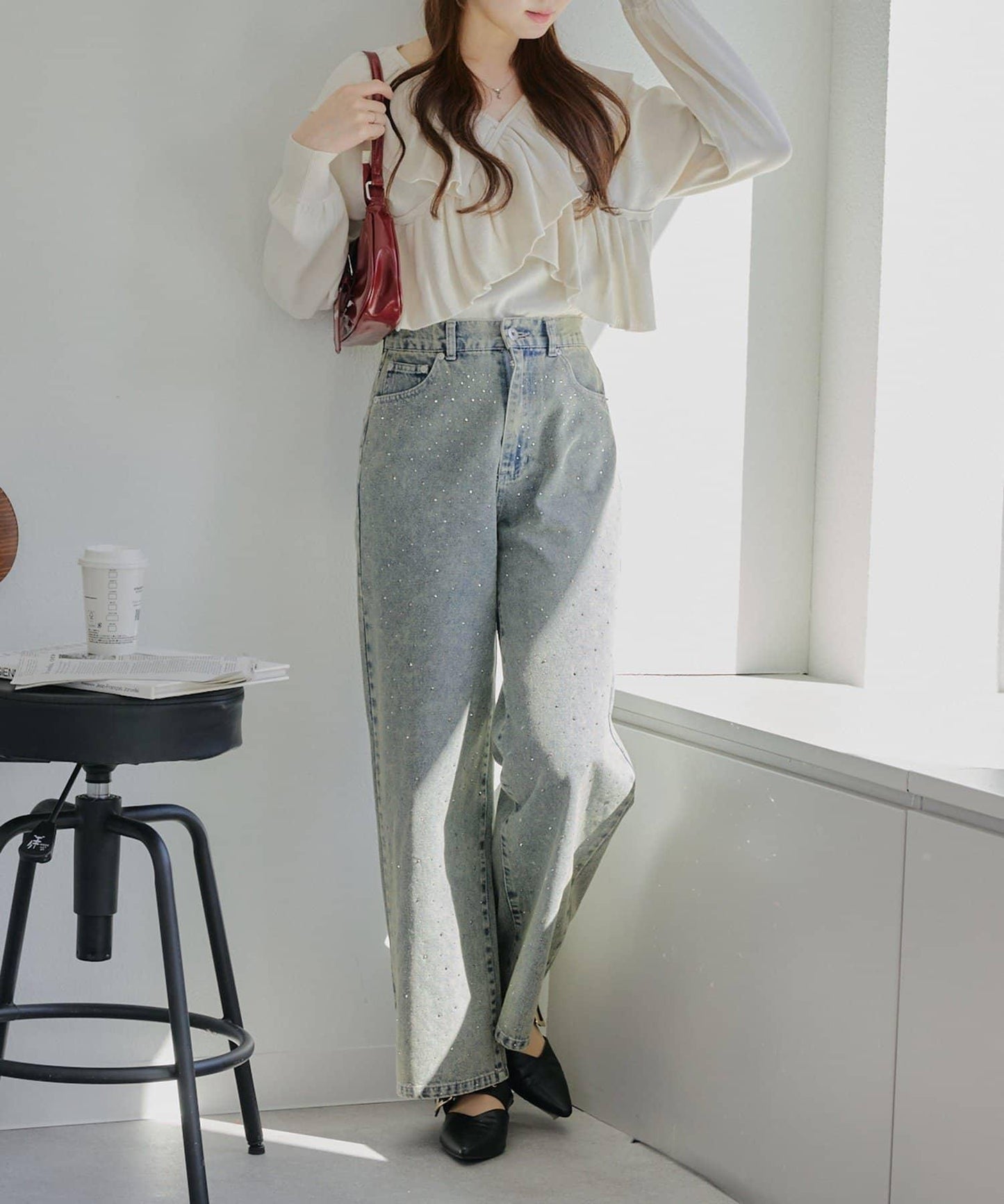 【RMAF】交叉荷葉邊針織衫