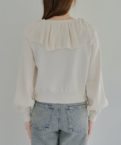 【RMAF】交叉荷葉邊針織衫