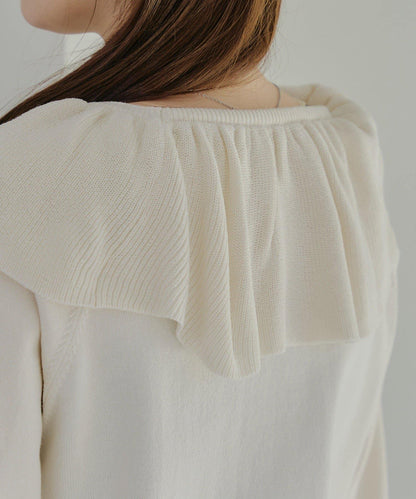 【RMAF】交叉荷葉邊針織衫