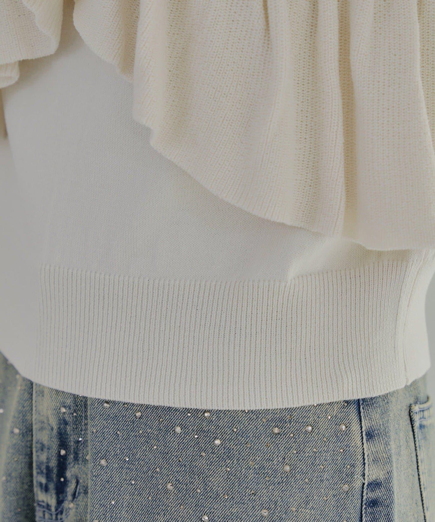 【RMAF】交叉荷葉邊針織衫