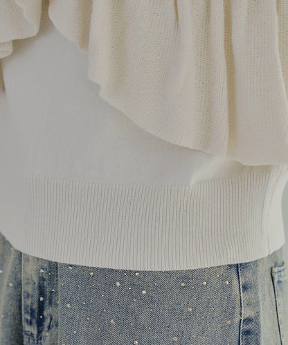 【RMAF】交叉荷葉邊針織衫