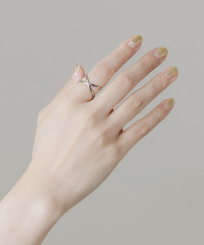 不鏽鋼簡約交叉戒指