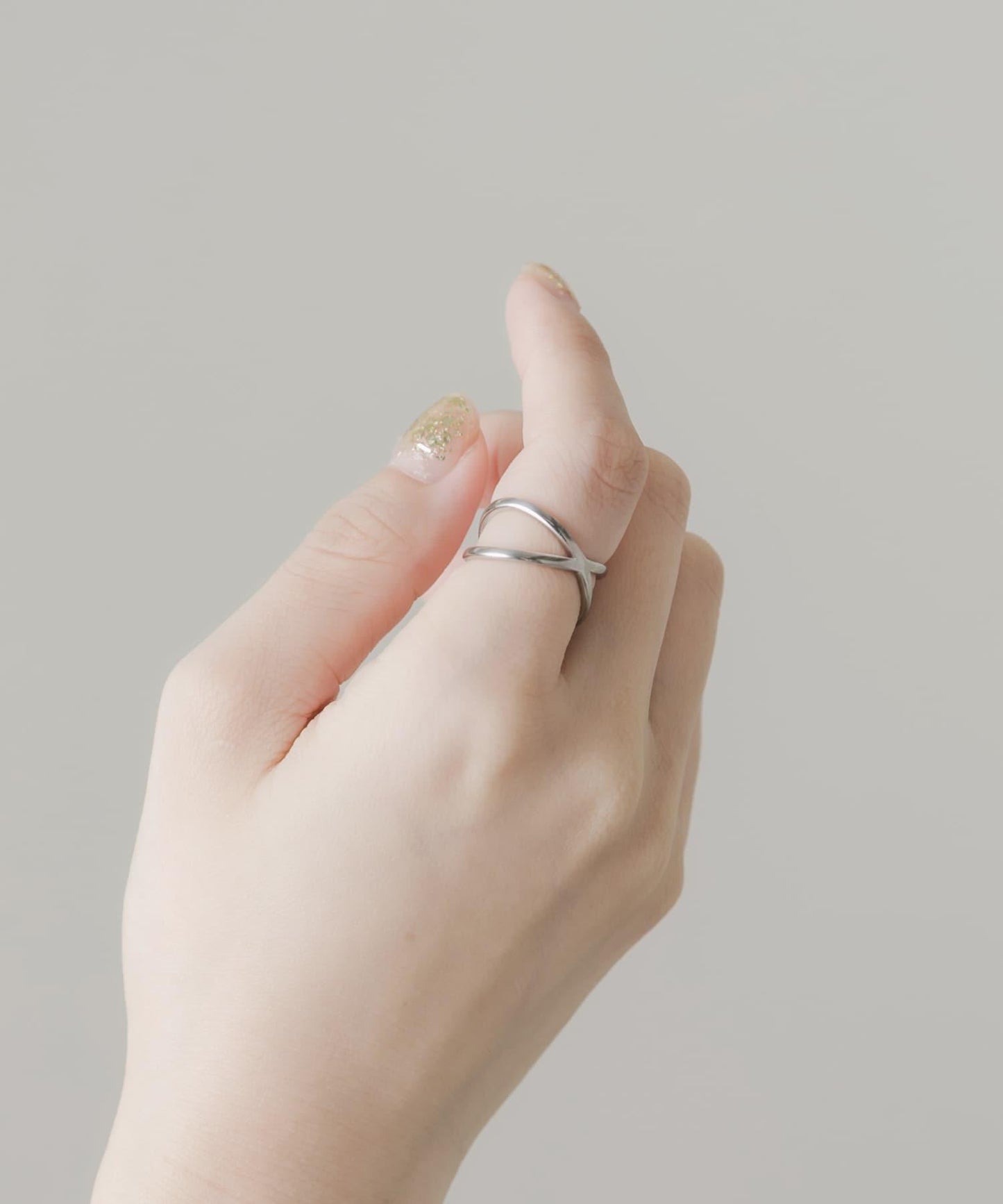 不鏽鋼簡約交叉戒指