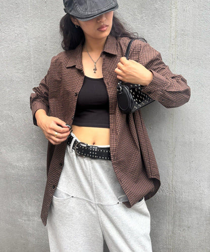 格紋寬鬆襯衫