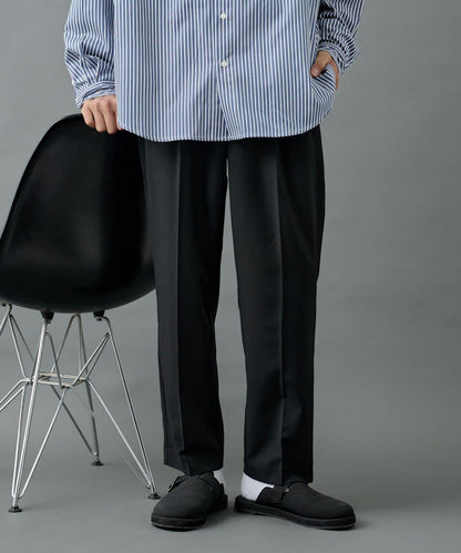 【AW/可搭配套裝】羊毛混紡錐形褲