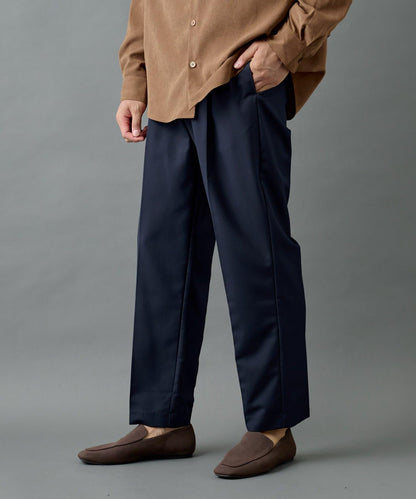 【AW/可搭配套裝】羊毛混紡錐形褲