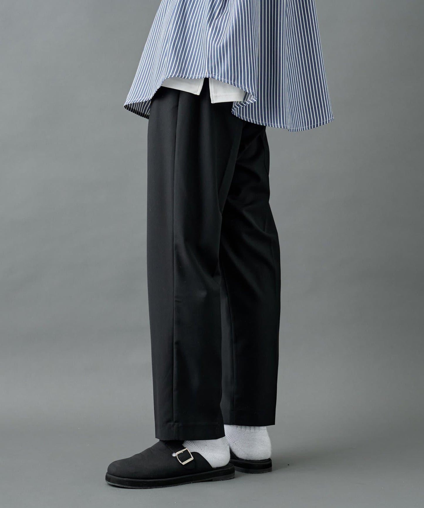 【AW/可搭配套裝】羊毛混紡錐形褲