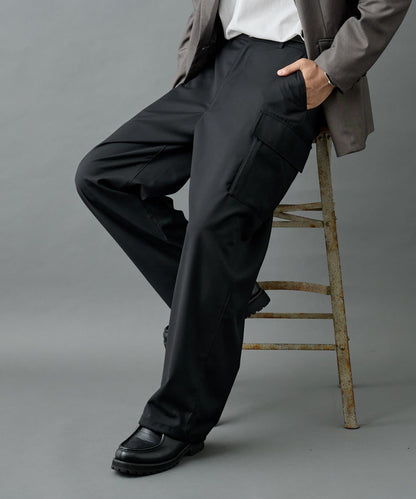 【AW/可搭配套裝】羊毛混紡工裝休閒褲