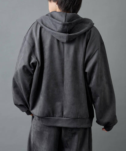 【AW/】合成麂皮雙拉鍊連帽外套