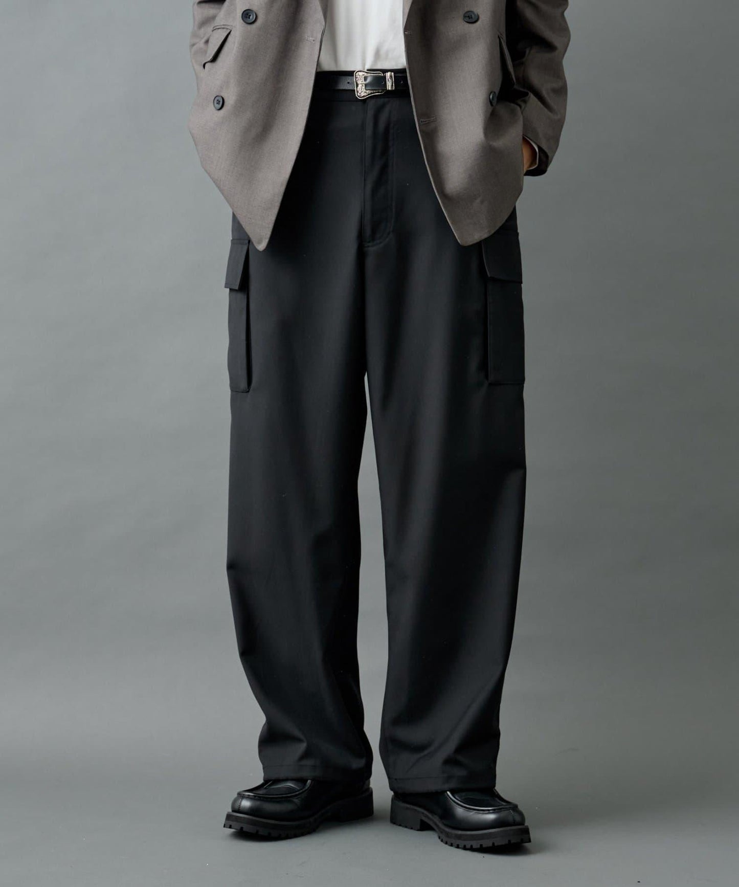 【AW/可搭配套裝】羊毛混紡工裝休閒褲