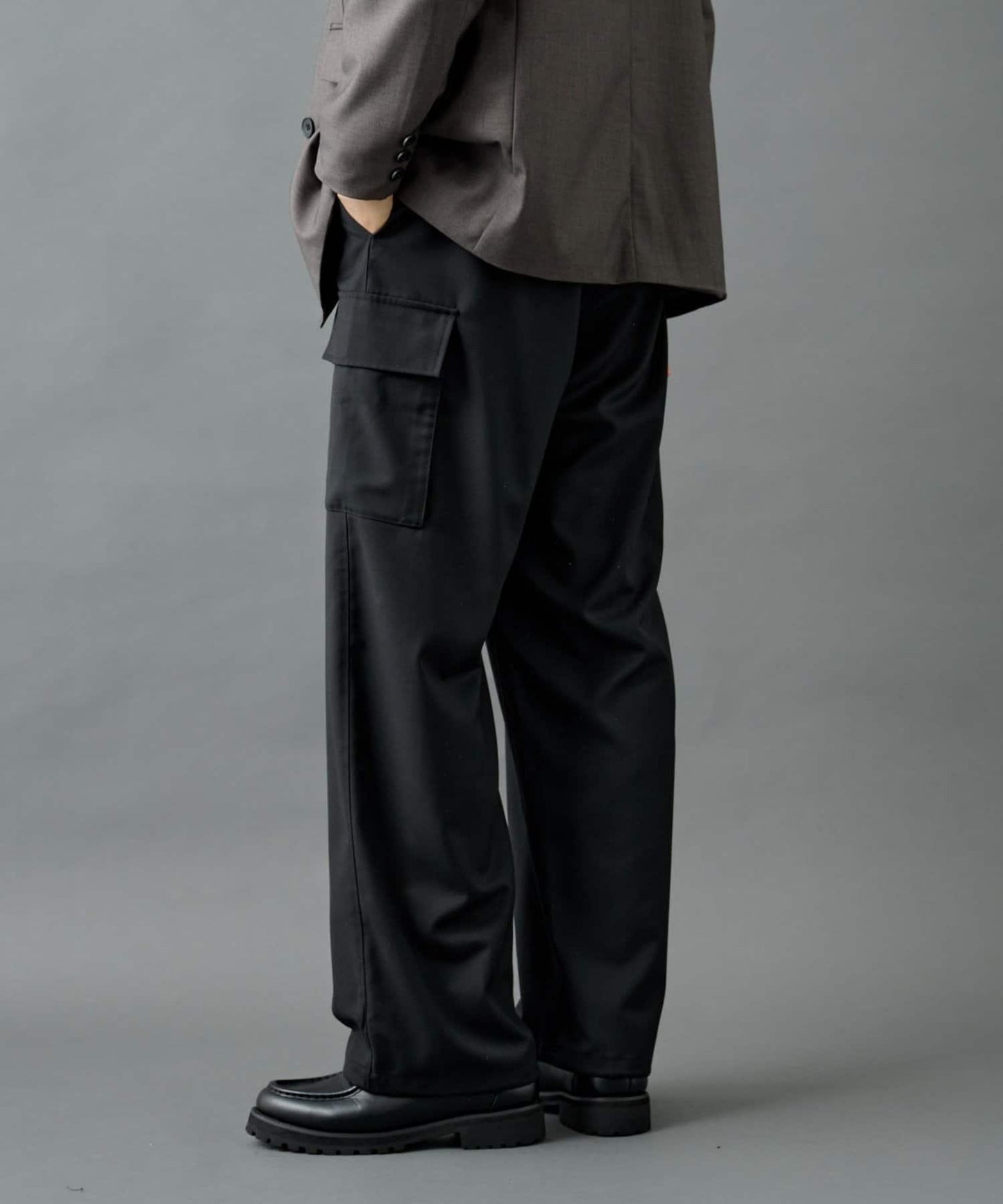 【AW/可搭配套裝】羊毛混紡工裝休閒褲